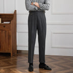 Jesolice Herren Hochtaillierte Wollmischung Plissee-Hosen – Maßgeschneiderte Formelle Geschäftshosen mit Verstellbarem Bund Elegante — Image 5