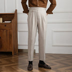 Jesolice Herren Hochtaillierte Wollmischung Plissee-Hosen – Maßgeschneiderte Formelle Geschäftshosen mit Verstellbarem Bund Elegante — Image 8
