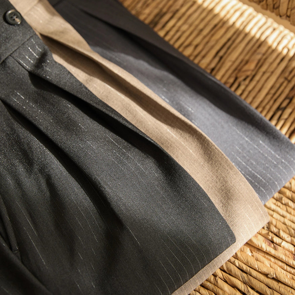 Jesolice Herren Klassische Faltenhose aus Wolle – Maßgeschneiderte Business Casual Hose mit Verstellbarem Bund Elegant — Image 6