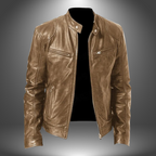 Jesolice Herren Klassische Leder Bikerjacke - Schwarz, Braun, Grün, Blau, Rot, Grau, Beige, Stilvoll — Image 14