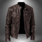 Jesolice Herren Klassische Leder Bikerjacke - Schwarz, Braun, Grün, Blau, Rot, Grau, Beige, Stilvoll — Image 9