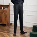 Jesolice Herren Klassische Wollmischung Plissee-Hosen – Maßgeschneiderte Formelle Anzughosen mit Umschlag Elegante — Image 5