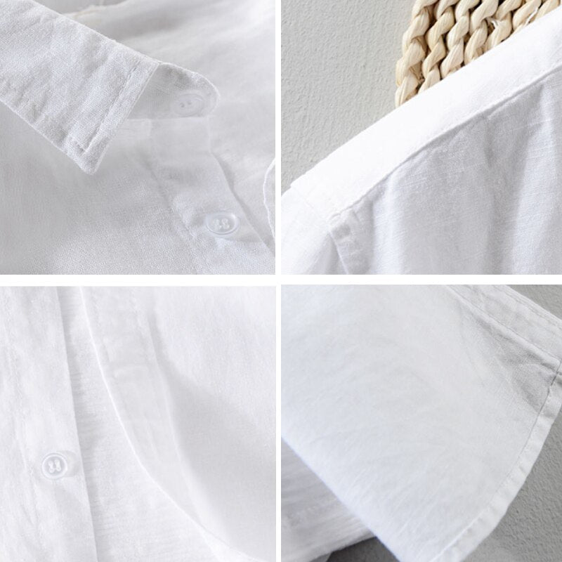 Jesolice Herren Kurzarm Hemd – Leichtes Atmungsaktives Leinenmischung Sommeroberteil Elegant — Image 11