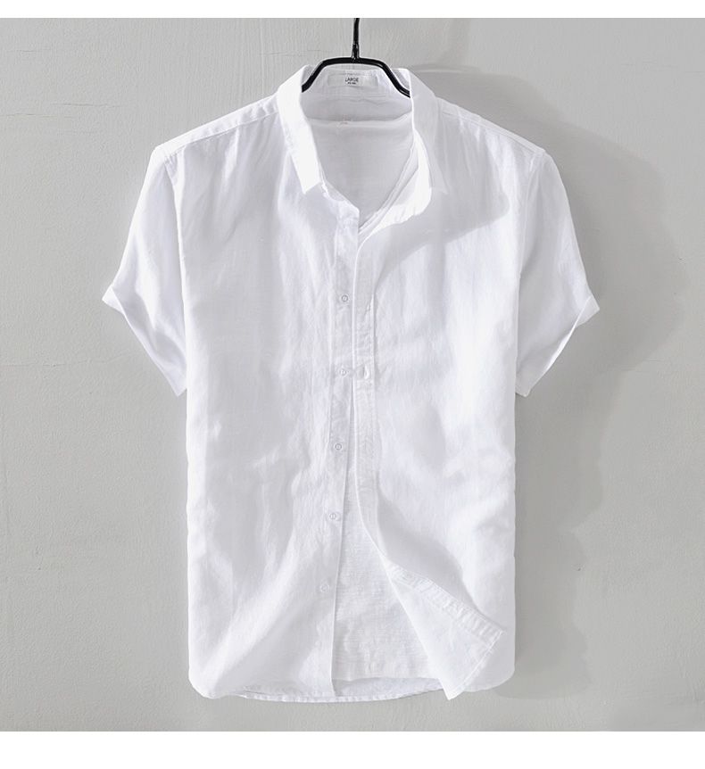 Jesolice Herren Kurzarm Hemd – Leichtes Atmungsaktives Leinenmischung Sommeroberteil Elegant — Image 7