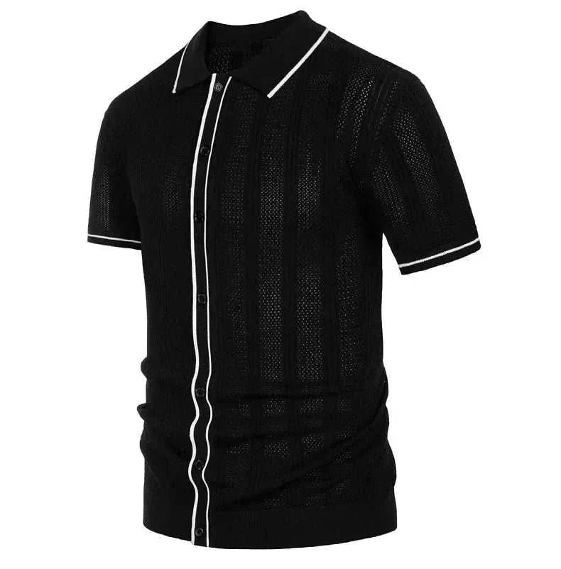 Jesolice Herren Kurzarm Strick Polohemd – Leicht Atmungsaktiver Baumwollmix Lässiges Hemd Elegant — Image 8