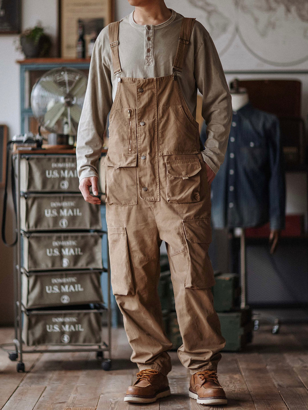 Jesolice Herren Latzhose | Robustes Baumwoll-Canvas, 10 Taschen, Praktisch — Image 10