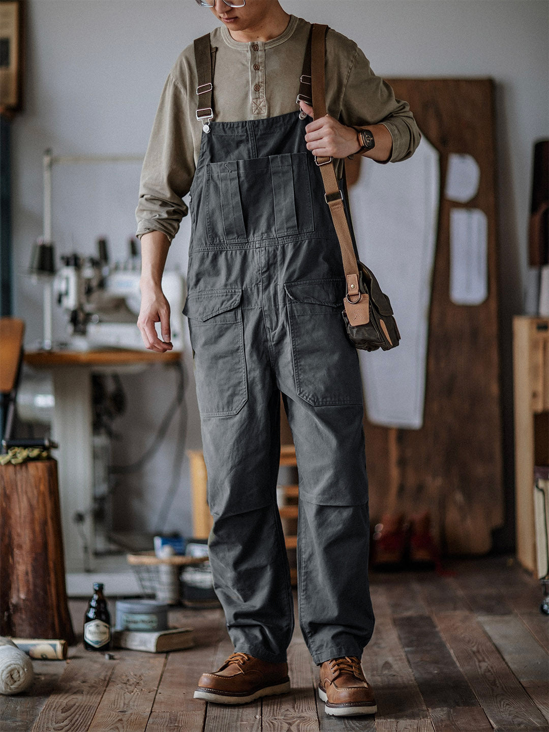 Jesolice Herren Latzhose | Schwerer Baumwollstoff, Bequeme Passform, Robuste — Image 10