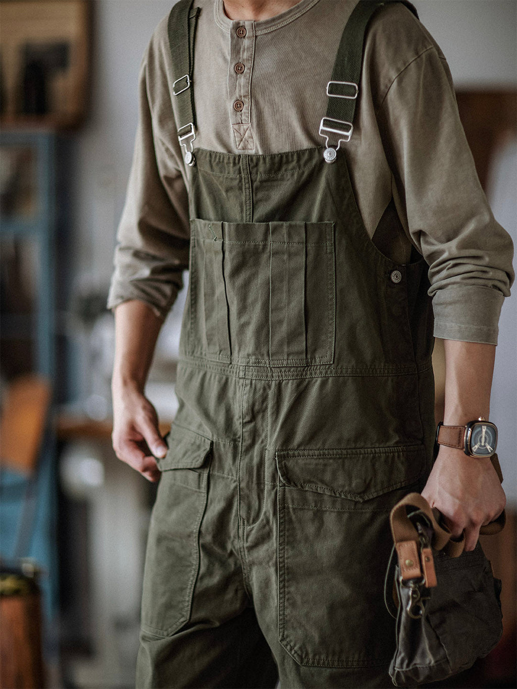 Jesolice Herren Latzhose | Schwerer Baumwollstoff, Bequeme Passform, Robuste — Image 6