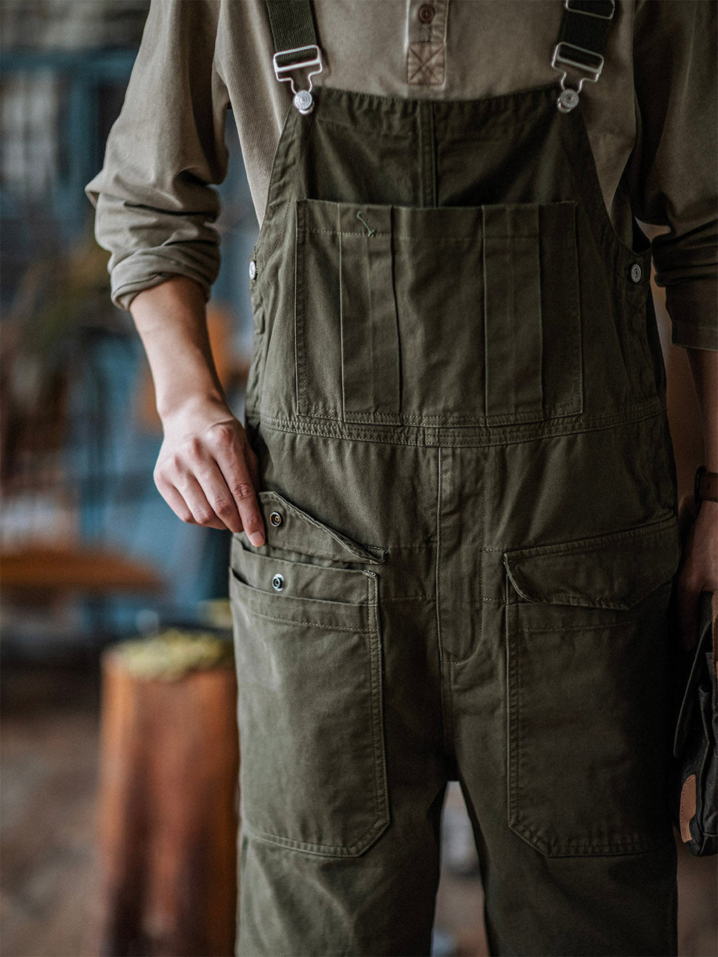 Jesolice Herren Latzhose | Schwerer Baumwollstoff, Bequeme Passform, Robuste — Image 7