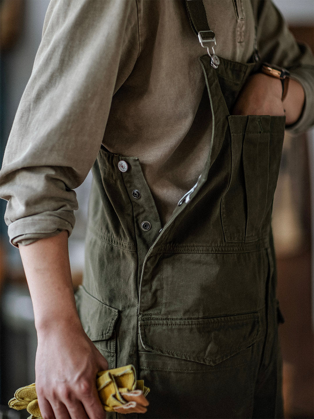 Jesolice Herren Latzhose | Schwerer Baumwollstoff, Bequeme Passform, Robuste — Image 8