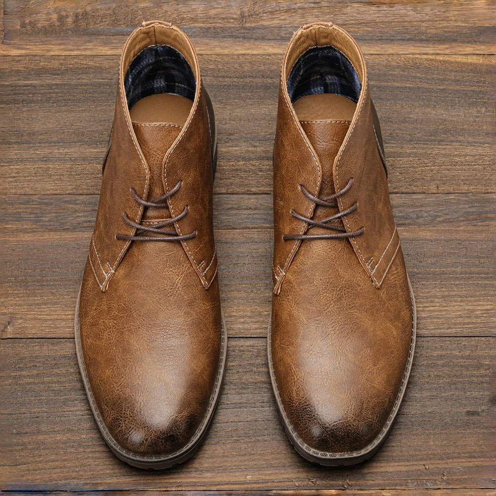 Jesolice Herren Leder Chukka Stiefel – Robuste Freizeit Ankle Boots für den Alltag mit rutschfester Sohle und eleganten — Image 4