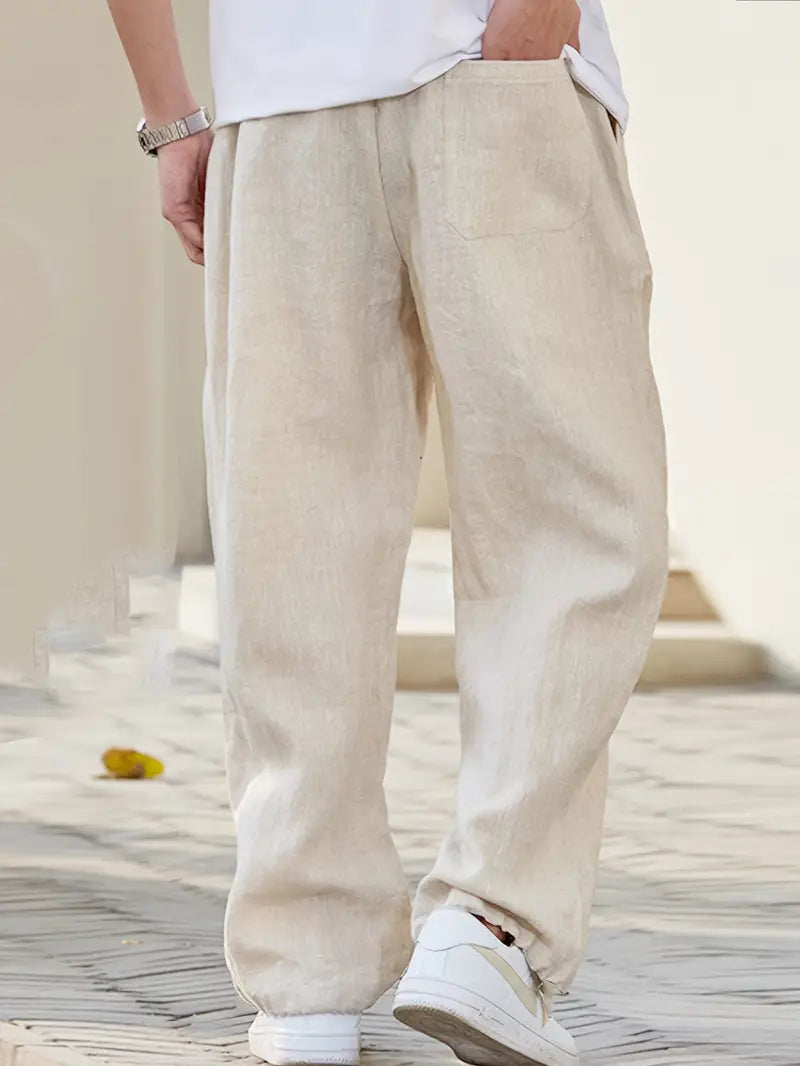 Jesolice Herren Leinenhose - Beige, Atmungsaktiv, Lässiger Schnitt, Bequem — Image 3