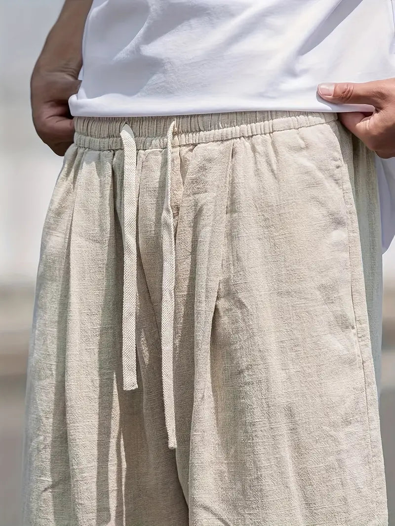 Jesolice Herren Leinenhose - Beige, Atmungsaktiv, Lässiger Schnitt, Bequem — Image 4