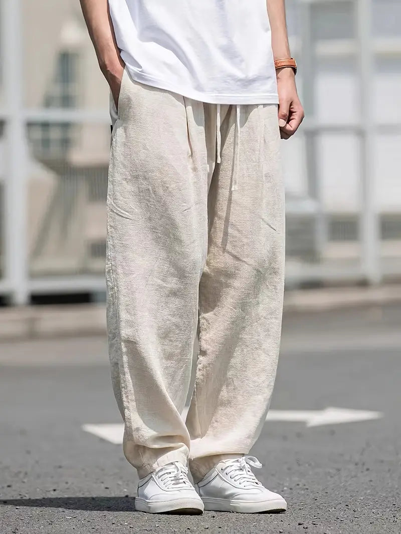 Jesolice Herren Leinenhose - Beige, Atmungsaktiv, Lässiger Schnitt, Bequem — Image 6