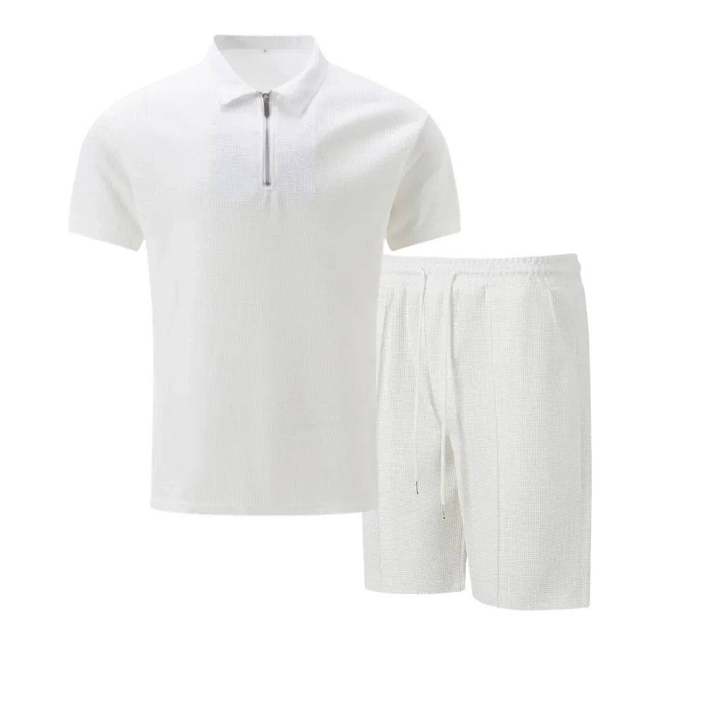 Jesolice Herren Poloshirt und Shorts Set - Beige, Schwarz, Grau, Weiß, Blau - Atmungsaktiver Stoff Elegant — Image 11