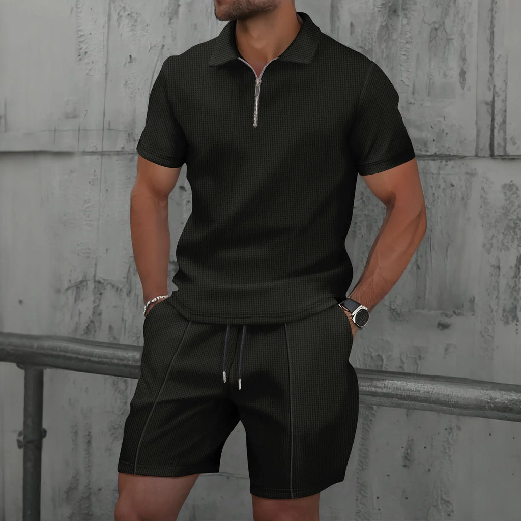 Jesolice Herren Poloshirt und Shorts Set - Beige, Schwarz, Grau, Weiß, Blau - Atmungsaktiver Stoff Elegant — Image 14