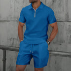 Jesolice Herren Poloshirt und Shorts Set - Beige, Schwarz, Grau, Weiß, Blau - Atmungsaktiver Stoff Elegant — Image 17