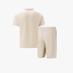 Jesolice Herren Poloshirt und Shorts Set - Beige, Schwarz, Grau, Weiß, Blau - Atmungsaktiver Stoff Elegant — Image 3