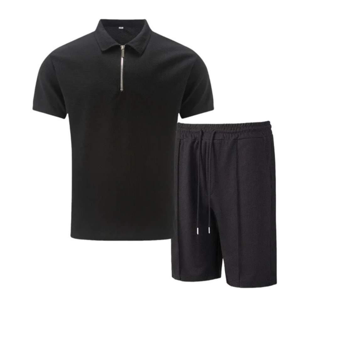 Jesolice Herren Poloshirt und Shorts Set - Beige, Schwarz, Grau, Weiß, Blau - Atmungsaktiver Stoff Elegant — Image 5