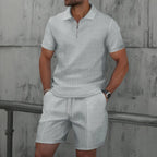 Jesolice Herren Poloshirt und Shorts Set - Beige, Schwarz, Grau, Weiß, Blau - Atmungsaktiver Stoff Elegant — Image 7