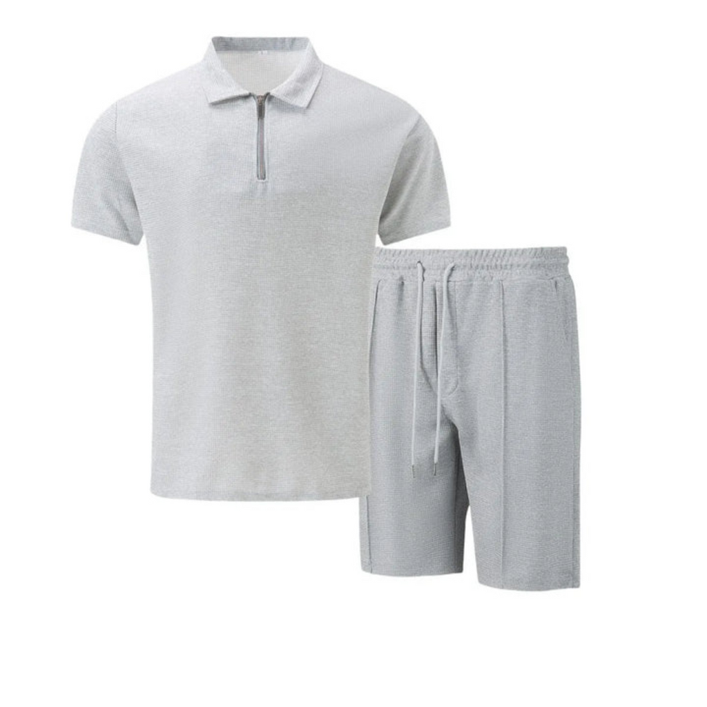 Jesolice Herren Poloshirt und Shorts Set - Beige, Schwarz, Grau, Weiß, Blau - Atmungsaktiver Stoff Elegant — Image 8