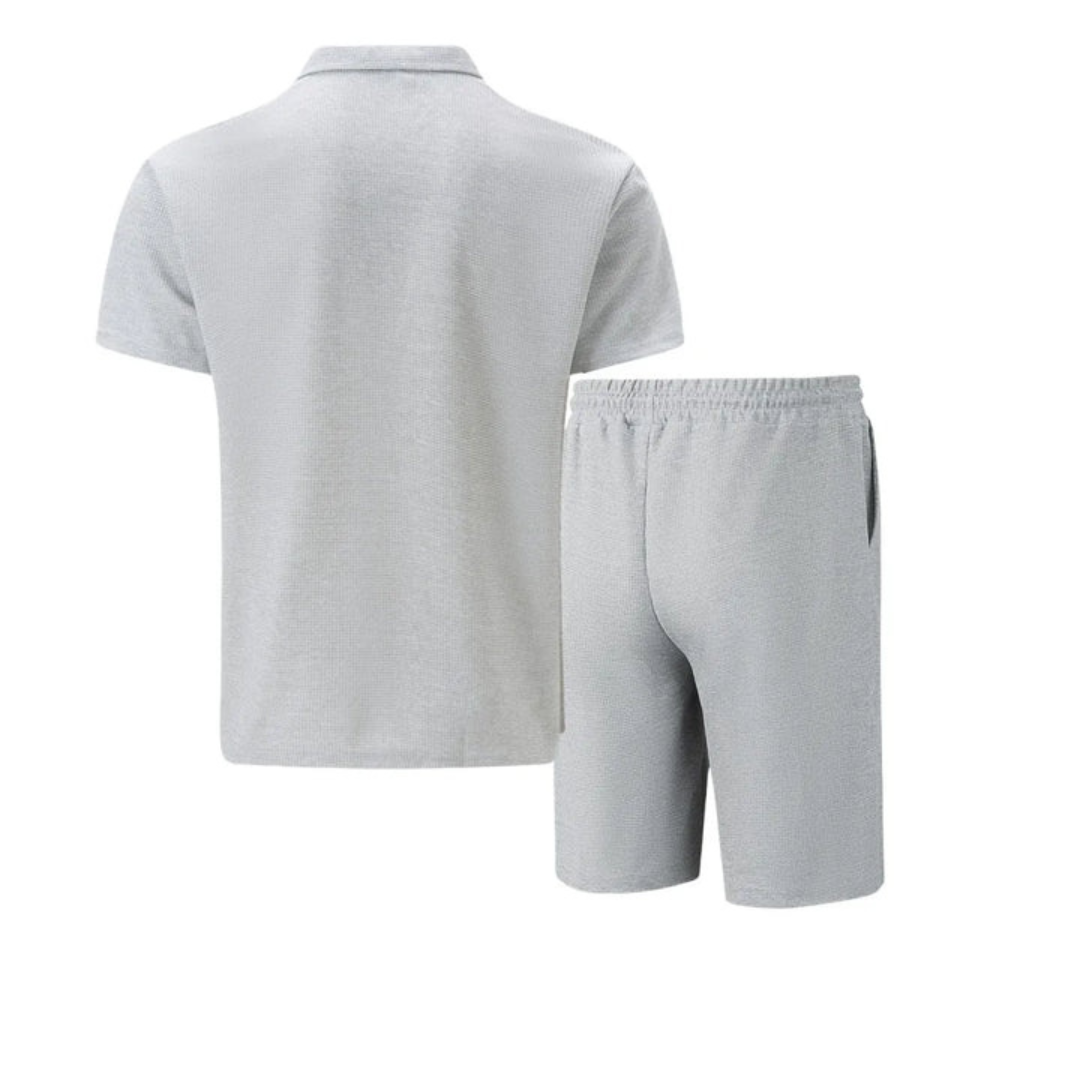 Jesolice Herren Poloshirt und Shorts Set - Beige, Schwarz, Grau, Weiß, Blau - Atmungsaktiver Stoff Elegant — Image 9