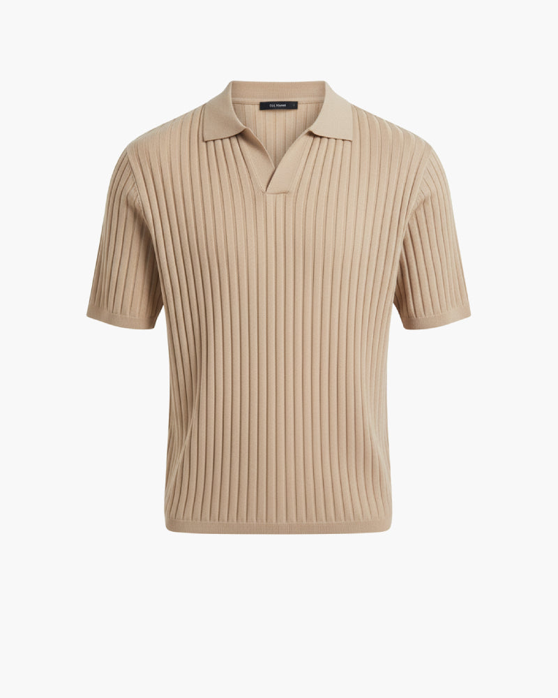 Jesolice Herren Rippstrick Polohemd – Stilvolles leichtes Baumwollmischung Kurzarmoberteil für legere und schicke Outfits Elegantes — Main Image