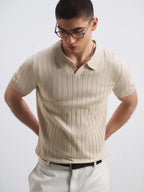 Jesolice Herren Rippstrick Polohemd – Stilvolles leichtes Baumwollmischung Kurzarmoberteil für legere und schicke Outfits Elegantes — Image 2