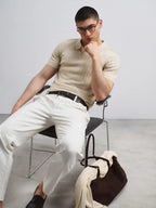 Jesolice Herren Rippstrick Polohemd – Stilvolles leichtes Baumwollmischung Kurzarmoberteil für legere und schicke Outfits Elegantes — Image 4