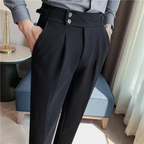 Jesolice Herren Slim Fit Plissee-Hose – Elegante Hochbund Business Casual Hose mit verstellbarem Bund stilvoll — Image 6