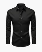 Jesolice Herren Slim Fit Stretch Hemd – Weicher Atmungsaktiver Baumwollmix Formell Business Langarm Button-Down Elegant — Main Image