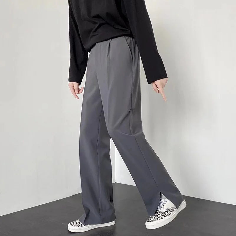 Jesolice Herren Weite Beinform Entspannte Passform Hose – Bequeme Polyester Business Casual Hose mit Elastischem Bund Elegante — Image 2