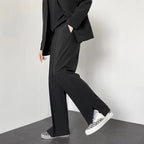 Jesolice Herren Weite Beinform Entspannte Passform Hose – Bequeme Polyester Business Casual Hose mit Elastischem Bund Elegante — Image 3