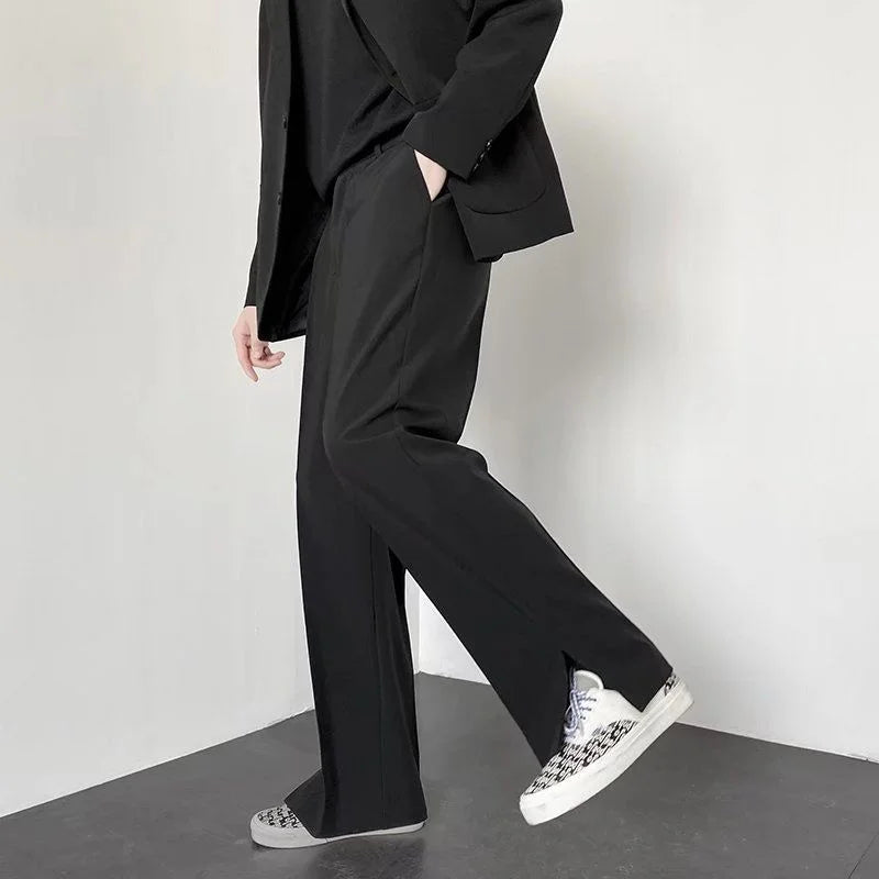 Jesolice Herren Weite Beinform Entspannte Passform Hose – Bequeme Polyester Business Casual Hose mit Elastischem Bund Elegante — Image 3