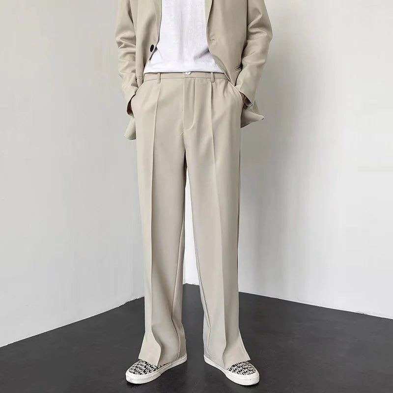 Jesolice Herren Weite Beinform Entspannte Passform Hose – Bequeme Polyester Business Casual Hose mit Elastischem Bund Elegante — Image 4