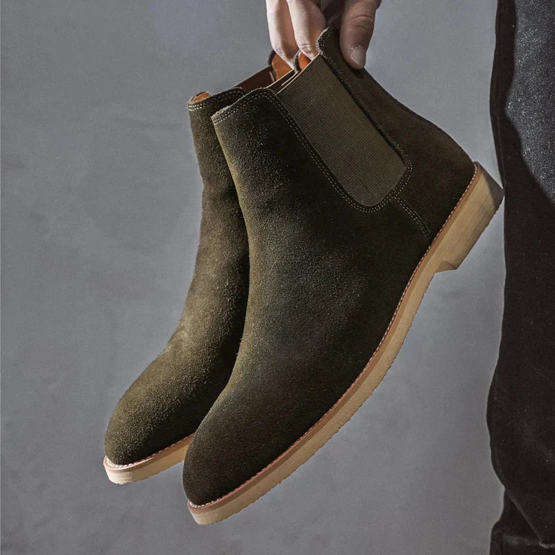 Jesolice Herren Wildleder Chelsea Stiefel – Klassische Slip-On Stiefeletten mit Elastischen Seiten für Freizeit- und formelle Anlässe Elegante — Image 4