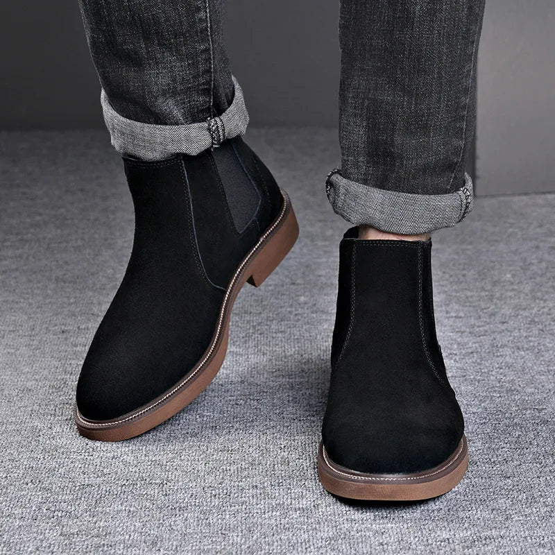 Jesolice Herren Wildleder Chelsea Stiefel – Premium Leder Slip-On Knöchel Stiefel für Freizeit und formelle Anlässe Elegante — Image 3