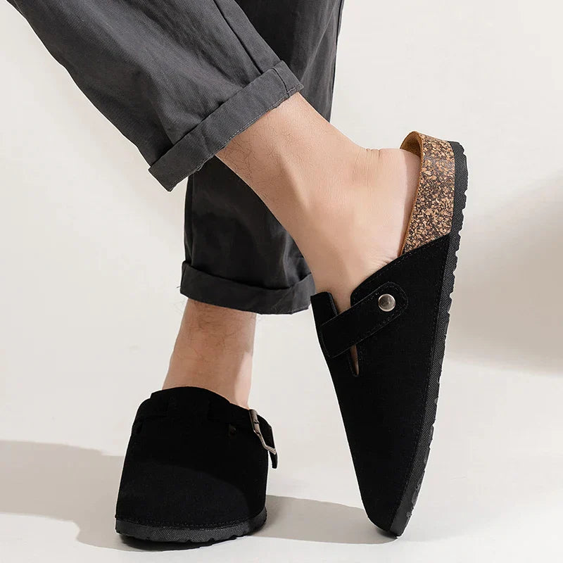 Jesolice Herren Wildleder Clogs mit Korksohle Bequem — Main Image