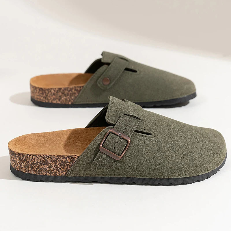 Jesolice Herren Wildleder Clogs mit Korksohle Bequem — Image 10