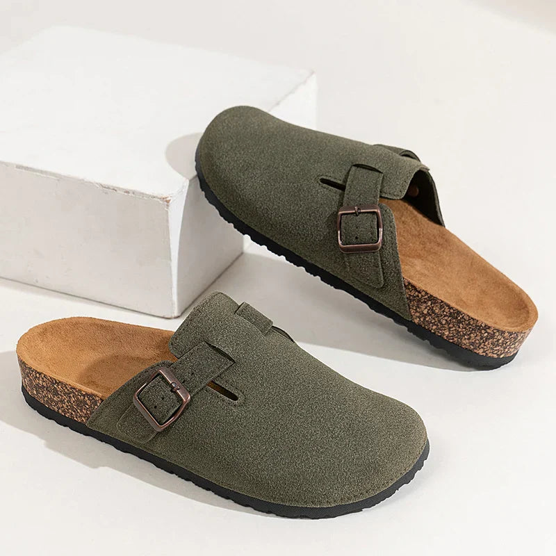 Jesolice Herren Wildleder Clogs mit Korksohle Bequem — Image 6