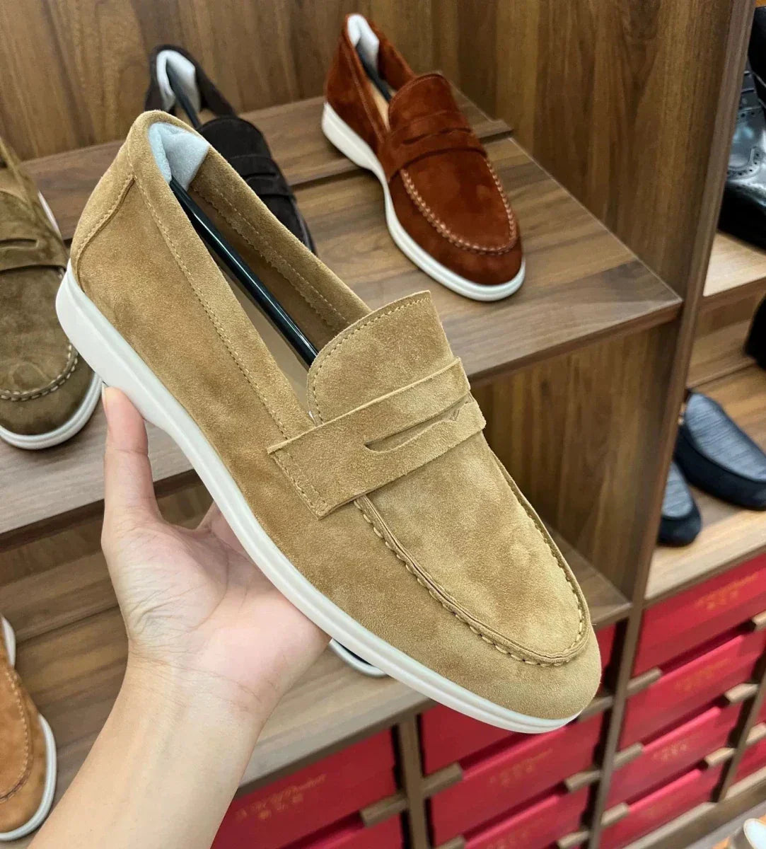 Jesolice Herren Wildleder Penny Loafers – Klassische Slipper mit Bequemer Gummisohle für Business Casual Elegant — Image 11