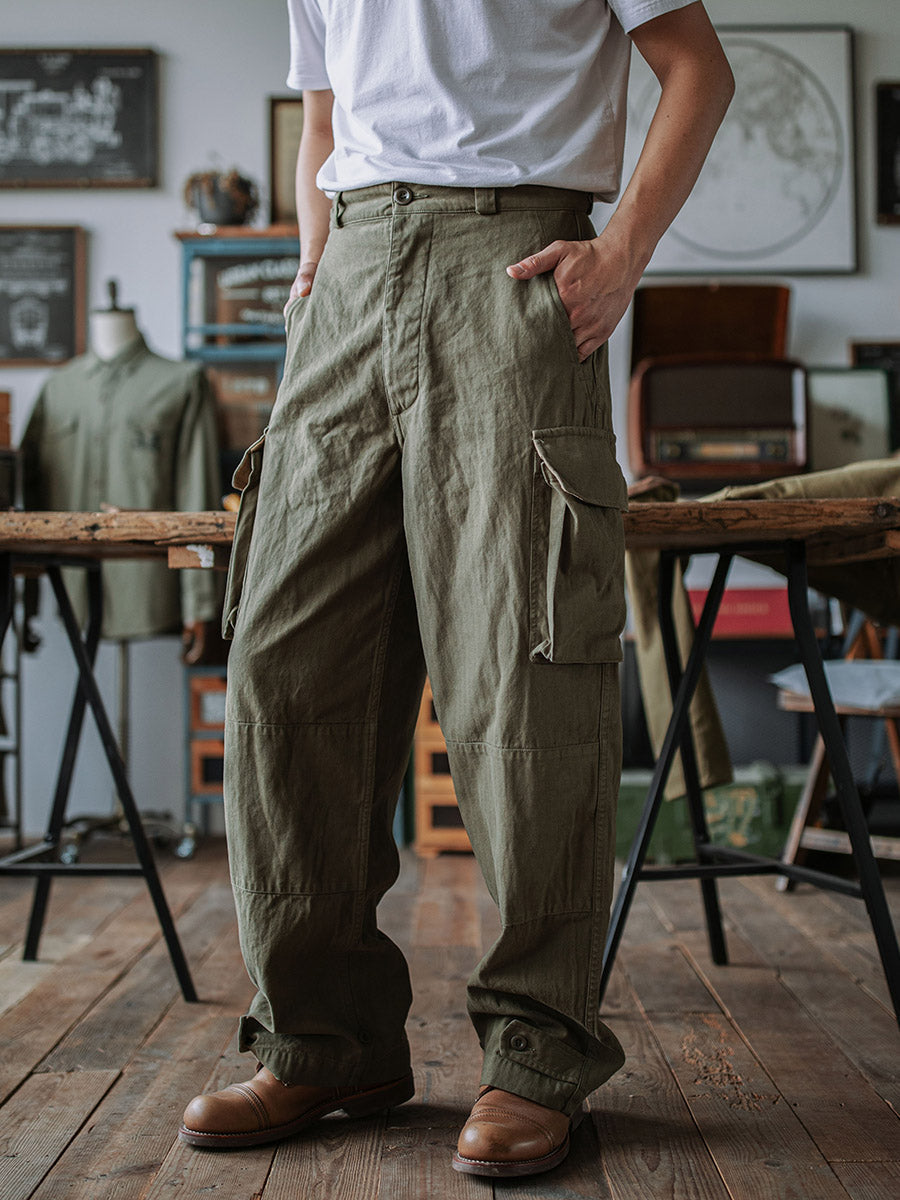 Jesolice M-47 Hose | 100% Baumwolle Fischgrät, Verstellbare Passform, Bequem — Main Image