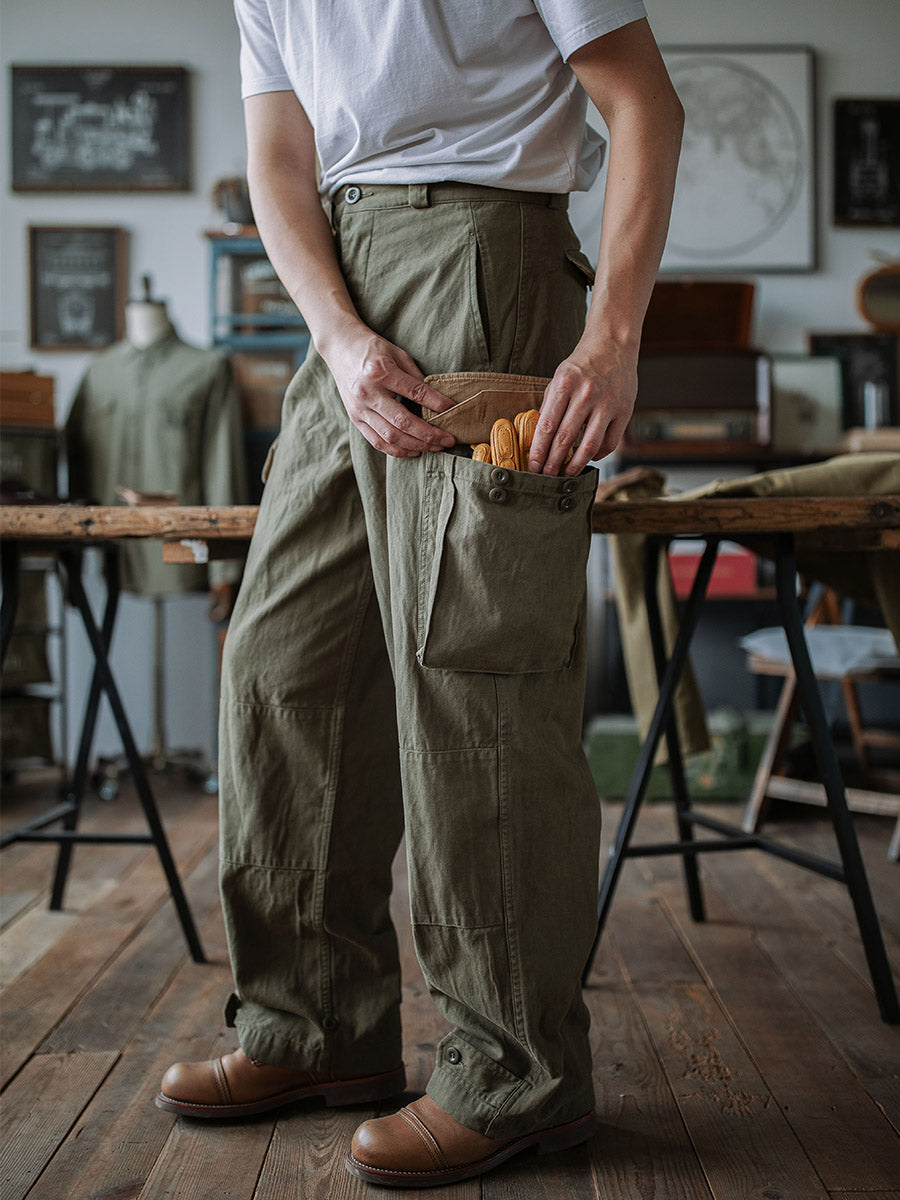 Jesolice M-47 Hose | 100% Baumwolle Fischgrät, Verstellbare Passform, Bequem — Image 3