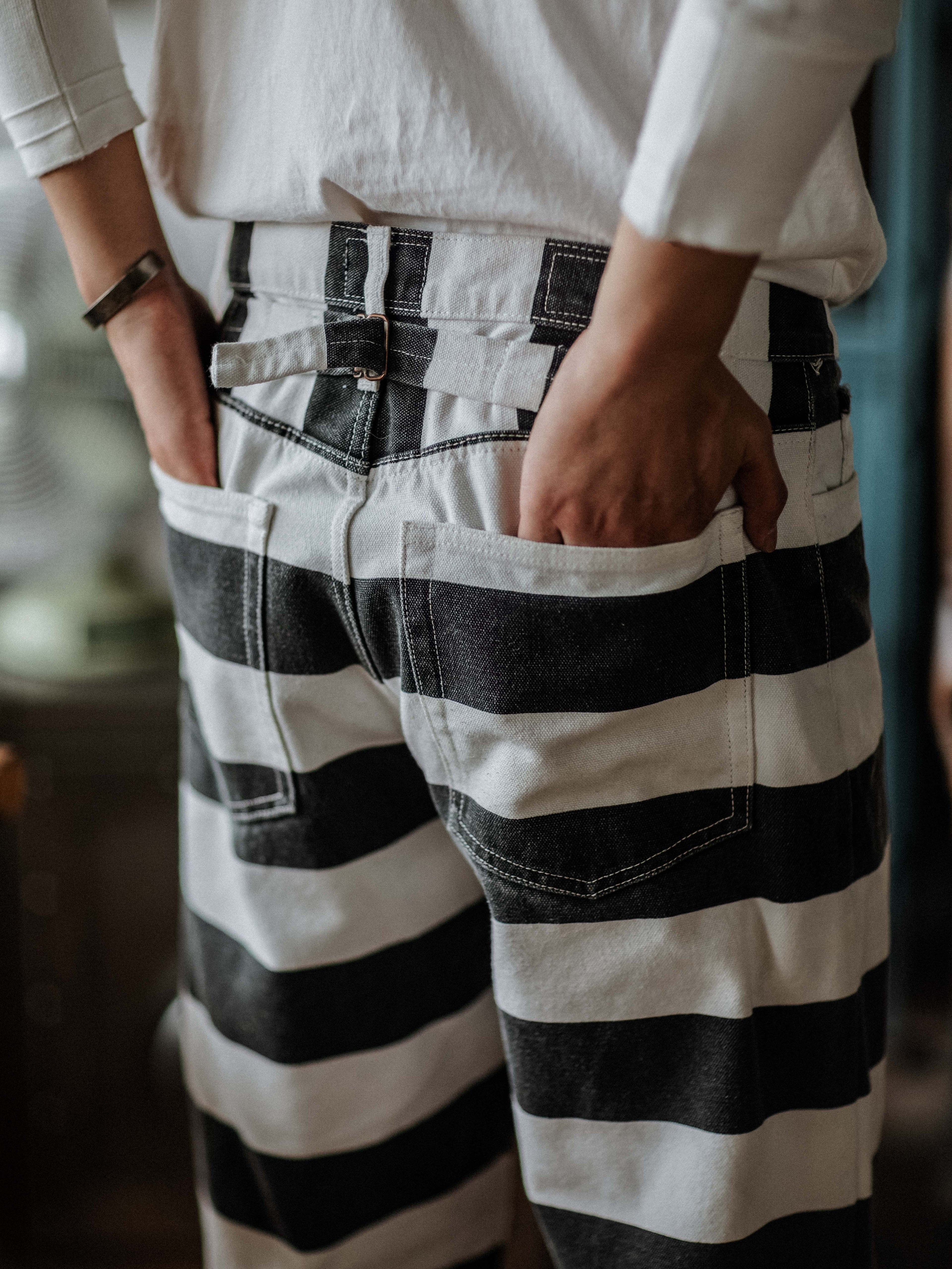 Jesolice Vintage Hose | Breite Gestreifte Canvas Baumwolle, Strapazierfähig und Stilvoll 16 oz. — Image 2