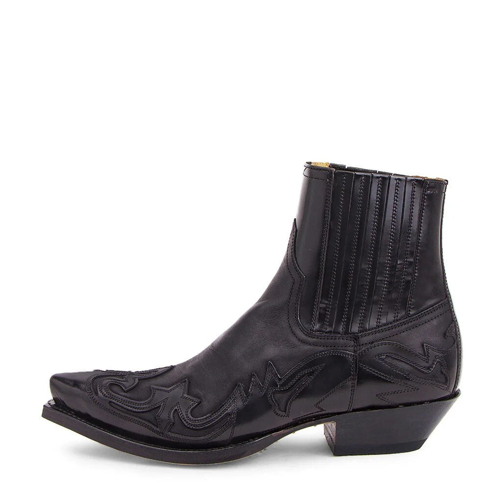 Jesolice Western Leder Stiefeletten - Schwarz & Braun, Cowboy Stil, Herren Größen, Elegant — Image 3