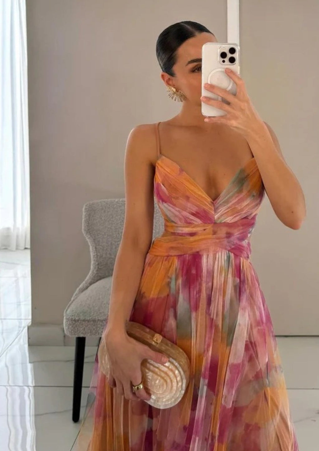 Lunara Abendkleid in Mehrfarbig — Main Image
