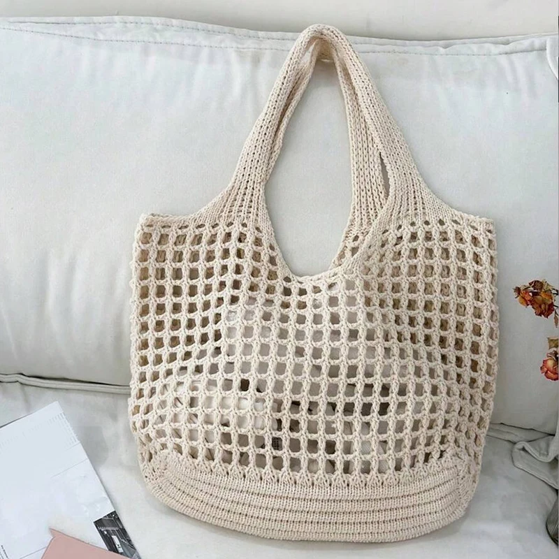 Lunara Netz Einkaufstasche in Beige — Main Image