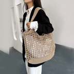 Lunara Netz Einkaufstasche in Beige — Image 10