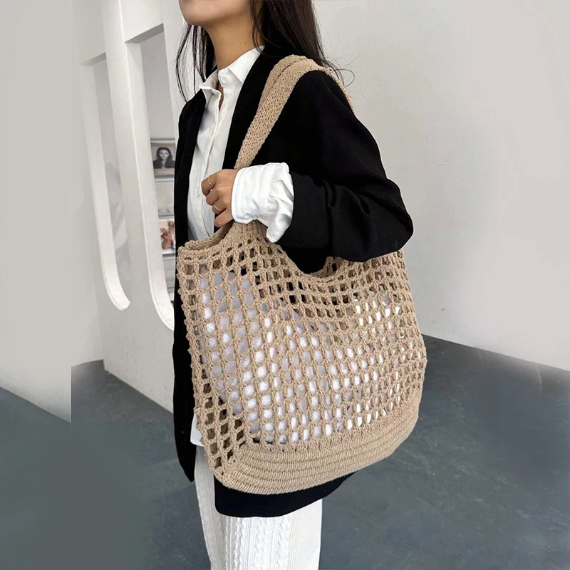 Lunara Netz Einkaufstasche in Beige — Image 10