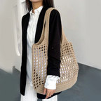 Lunara Netz Einkaufstasche in Beige — Image 11